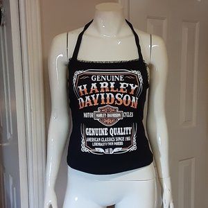 Harley Davidson Black Halter Top